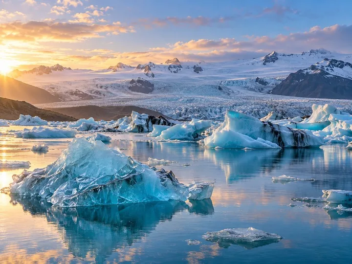 Laguna glaciale Jökulsárlón con iceberg